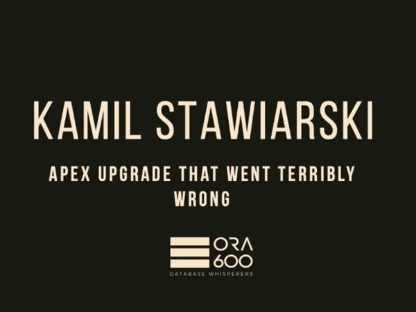 2019 APEX connect Aufzeichnung Kamil Stawiarski