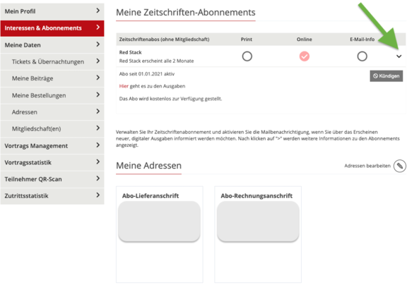 Teil 4 der Anleitung zum Abbestellen der Druckausgaben der DOAG-Zeitschriften.