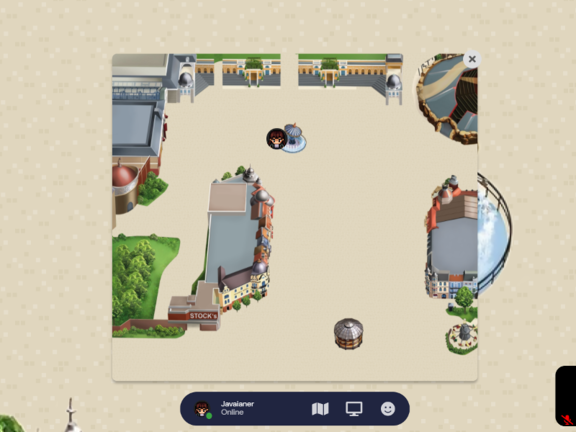 Abbildung: Erste Vorschau der JavaLand in Gather.town (die finale Karte ist noch in Arbeit)